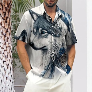 Chemises Hawaïennes pour Hommes, Impression de Logo Personnalisé ODM, Manches Courtes, Col Debout, Respirantes, Style Casual pour les Vacances - Product Image 5