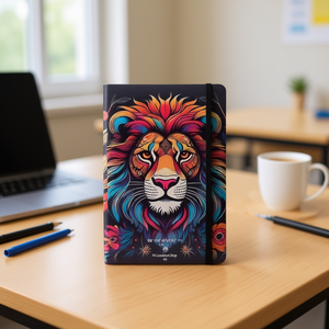 A5 Lined Notebook With Strap PU Cover Printed Design School Office Use - Product Image 2