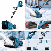 Souffleuse à neige sans balais 21V 800W au lithium-ion, largeur de déblaiement 30CM, portable à pousser avec roues pour le déneigement domestique