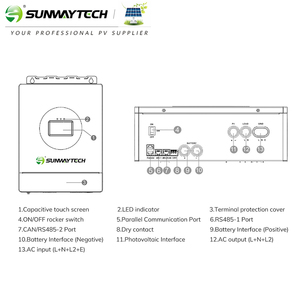 5KW Off lưới năng lượng mặt trời lai biến tần 48VDC 7000W chia giai đoạn 6000W 5kv năng lượng mặt trời bảng điều chỉnh biến tần <span class=keywords><strong>5000W</strong></span> 6000W 48V 5KW giá - Product Image 3