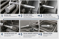 Tournage CNC, perçage, arbre d'engrenage conique en aluminium 6061, sur mesure, pour fraisage, pour usinage, arbre d'entraînement conique pour robot RC