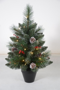 <strong>Mini</strong> Table Christmas <strong>Tree</strong> Indoor Party Decoration PVC PE Artificial <strong>Xmas</strong> <strong>Tree</strong> With Pine Cone and Red Berry-149 - Product Image 2