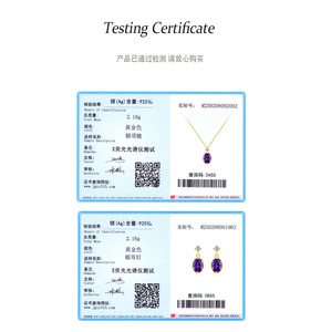 ใหม่ S925 เงินสเตอร์ลิงสร้อยคอและต่างหูรูปไข่อเมทิสต์สำหรับผู้หญิง สไตล์วินเทจ ชุดเครื่องประดับทอง 14K - Product Image 4