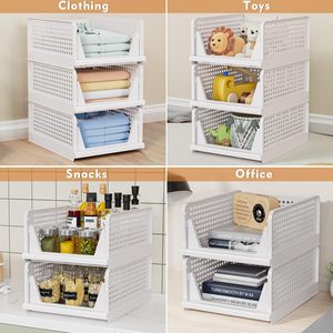 Organizadores de Armario Plegables de Plástico de Alta Calidad al por Mayor, Cestas de Almacenamiento de Ropa Fáciles de Instalar y Almacenamiento Tipo Cajón - Product Image 2