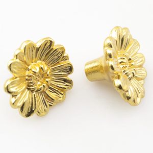 Pro Bamboo Kitchen PCS Zinc Alloy Floral <b>Drawer</b> Knobs Gold Finish X Inches Vintage Craft Decorative Single Hole Pulls For Dresse - Product Image 4