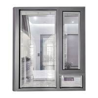 Fenêtre à double vitrage en aluminium à battants français avec persiennes