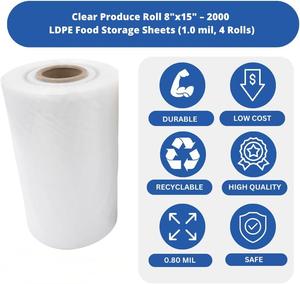 กระเป๋าเกรดเอชดีพีพีสำหรับเก็บอาหารแบบม้วนใสสำหรับร้านขายของชำและบรรจุภัณฑ์ขนาดเล็กทนทานและปรับแต่งได้ - Product Image 3