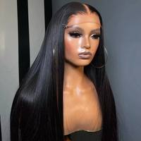 Wig Rambut Asli Vietnam HD Lace Frontal, Wig Full Lace Tanpa Lem dengan Kutikula Sejajar, Wig Lace Front untuk Wanita Kulit Hitam