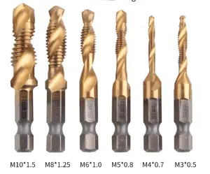 MZL 6 pezzi punta da trapano rubinetto punte da trapano HSS filettatura metrica vite a spirale punte con gambo esagonale Set utensili elettrici