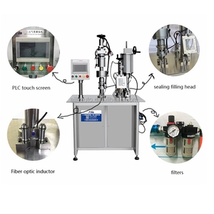 Machine de remplissage semi-automatique <span class=keywords><strong>pneumatique</strong></span> BOV (Bag on Valve) pour <span class=keywords><strong>a</strong></span>érosols de crème et mousse de 200 ml - Product Image 6