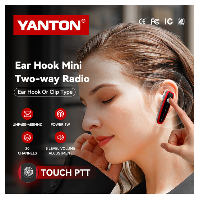 OEM Mini Earpiece with Microphone Wireless Two-Way Radio Headset for Communication YANTON W53