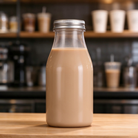 Bouteilles de lait en plastique transparent de 330 ml (11 oz), qualité alimentaire, jetables, pour yaourt et boissons, anti-fuite, avec bouchon inviolable