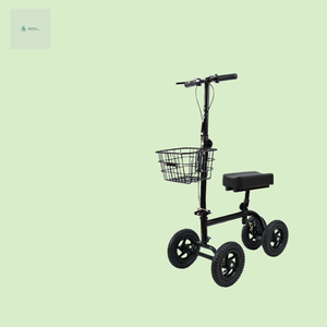 Déambulateur médical à genou en acier, <span class=keywords><strong>4</strong></span> <span class=keywords><strong>roues</strong></span> réglables, pour rééducation en extérieur, fournitures de thérapie - Product Image 3