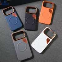 Coque arrière magnétique pour iPhone 17, étui de luxe en cuir pour iPhone 16