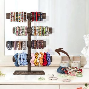 Présentoir en bois à 2 niveaux pour bijoux, bracelets et montres, support de rangement en bois pour bijoux, vente en gros d'usine - Product Image 2