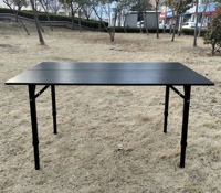 Table de camping pliable en bambou pour l'extérieur - Design moderne, forme rectangulaire, légère, écologique, mobilier d'extérieur 4 places