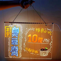 Panneau d'affichage à LED de charge pour bricolage Tableau d'écriture en acrylique avec néons pour entreprises hôpitaux magasins et bâtiments publicité