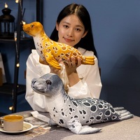 Peluche créative et mignonne de lion de mer - Jouet en peluche réaliste d'animal marin, super doux en coton PP, cadeau pour enfants