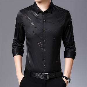 <span class=keywords><strong>2021</strong></span> <span class=keywords><strong>printemps</strong></span> et automne nouvelle ligne d'impression pour hommes décontracté mince chemise à manches longues - Product Image 4