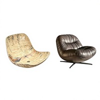 Fauteuil de détente individuel en cuir Nappa italien de luxe fait main pour salon de villa moderne