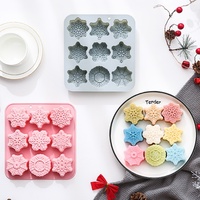 Moule à pâtisserie en silicone en forme de flocon de neige - Facile à démouler, résistant aux hautes températures, pour gâteau au chocolat, bougie, bricolage