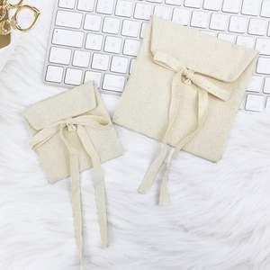 Custom Logo Organic Cotton Reusable Dust Bag Recyclable Feature Socks and Watches Packaging Flap Screen Printing - Product Image 3