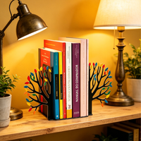 Porte-livres décoratifs en métal antidérapants en forme de feuilles multicolores personnalisés pour livres, CD et dossiers, décoration de la maison