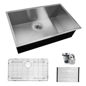 Aquacubic Wholesale single bowl 304 stainless steel hand made kitchen sink undermount