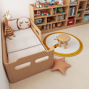 Letto per Bambini in Legno, Letto Modulare Multifunzionale con Sponda di Sicurezza, Letto in Legno Massello per Ragazzi <span class=keywords><strong>e</strong></span> Ragazze - Product Image 3