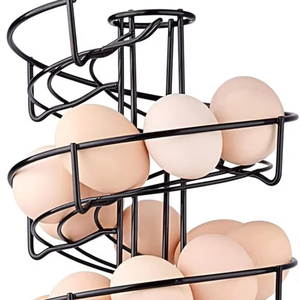 Xoay xoắn ốc Thiết kế kim loại trứng skelter Dispenser <span class=keywords><strong>Rack</strong></span>, lưu trữ <span class=keywords><strong>Rack</strong></span> hiển thị, đen - Product Image 1