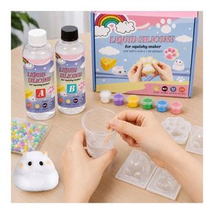 Kit de moulage de squishies pour loisirs créatifs, caoutchouc de silicone bicomposant, moules pour animaux, pâte colorante, gobelets doseurs, mélangeurs en bois - Product Image 6
