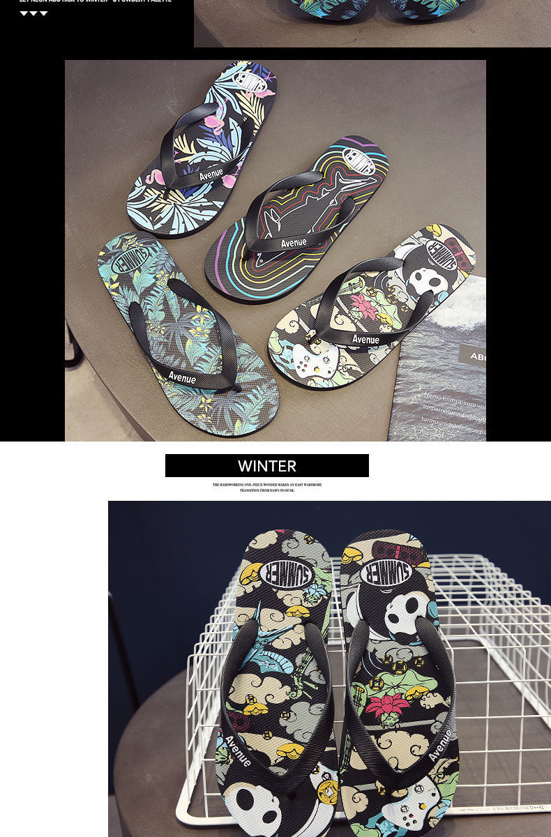 Custom Printed Rubber PVC Filpflops Slip On Mens Flip Flops Lightweight Soft Unisex Slippers