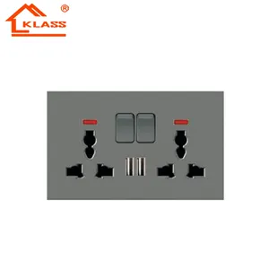 Half Frame Ontwerp Grote Knop Zwart 220V-250V-Lichtschakelaar Elektrische Stopcontact En Wandschakelaars