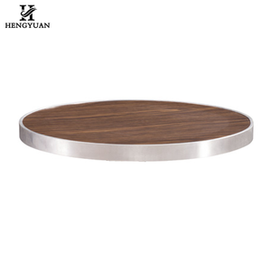 Práctica borde de metal redondo <span class=keywords><strong>Restaurante</strong></span> <span class=keywords><strong>La</strong></span> Mesa de madera - Product Image 1