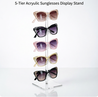 Présentoir à lunettes en acrylique à 5 niveaux – Support de comptoir transparent pour lunettes – Organisateur de merchandising durable pour magasins