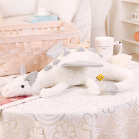 Poupée de dragon volant de ciel de dessin animé de logo personnalisé vert orange jouet en peluche dinosaure gris blanc fille oreiller de couchage cadeau pour enfants