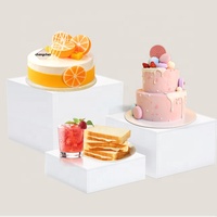 Présentoir de Buffet en Acrylique Blanc Qualité Alimentaire Personnalisable en Gros - Boîte de Présentation Empilable pour Desserts/Gâteaux