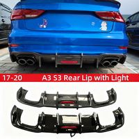 Difusor Trasero con Aspecto de Fibra de Carbono para Audi A3 S3 8V.5 Sline 2017 2018 2019 2020, Color Negro Brillante, para Sedán y Hatchback