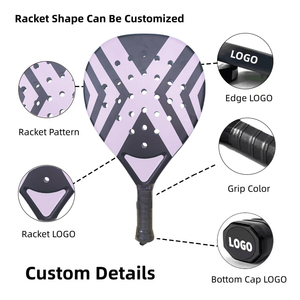 Raqueta de Pádel OEM con Patrón Personalizable, 330g, Ligera, Alta Elasticidad, Raqueta de PC con Red de Poliéster, Forma de Lágrima para Adultos - Product Image 3