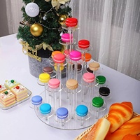Support à cupcakes en acrylique personnalisé, spirale, multi-étages, base ronde pour fête, mariage