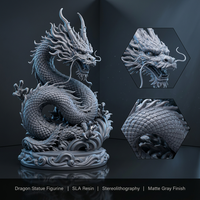 Statue de dragon en résine imprimée en 3D SLA, figurine en stéréolithographie, texture détaillée à l'échelle, décoration d'intérieur, art personnalisé OEM