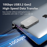 Hub USB-C magnétique 8-en-1 avec alimentation PD 100W et boîtier SSD M.2 NVMe, USB 3.2 Gen2 10 Gbps, 4K, 60 Hz, lecteur de cartes SD/TF double.