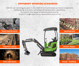 Mini-excavatrice électrique ERE12E 1100 kg, compacte, à chenilles, zéro émission, pour l'agriculture et la construction - Product Image 3