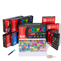 2025 nouveau produit permanent droit liquide acrylique marqueur ensemble tête souple dessin stylo pour étudiant Art nouvelle version