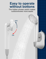 Douche portable étanche IPX8 rechargeable pour extérieur, alimentation automatique en eau - Alimentée par batterie pour camping, lavage de voiture, toilettes pour animaux