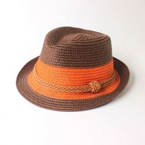 Color Straw Weaving Simple Outdoor Sports Kids Wide Brim Visor Foldable Sun Bucket <b>Hat</b> Promotion Gift - Product Image 2