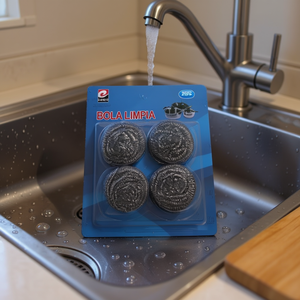Bola Limpia Steel Wool Cleaning Balls 4Pcs For Kitchen Sink Scrubbing - Product Image 2