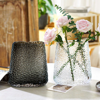 Vase en verre de décoration intérieure créative Vases décoratifs en verre transparent simple épaissi