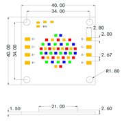 Hochleistungs 100W RGBW COB LED-Chip 4in1 30V CRI98 120 °   Hohe Lichtausbeute für TV-Studio Bühnenlicht Bühnenbeleuchtungslampe