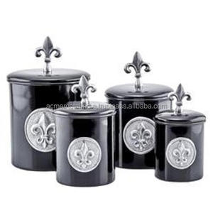 Récipient de stockage élégant en noir doré avec design élégant en relief diamant parfait pour la décoration intérieure et les ustensiles de cuisine d'hôtel - Product Image 3